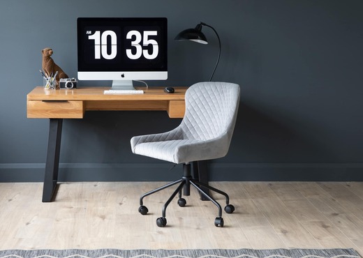 Grey Velvet Office Chair - Ottowa photo 2