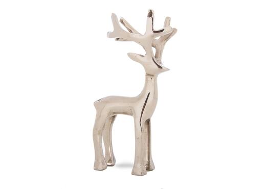 Small Silver Standing Reindeer - Christmas Figurine photo 1