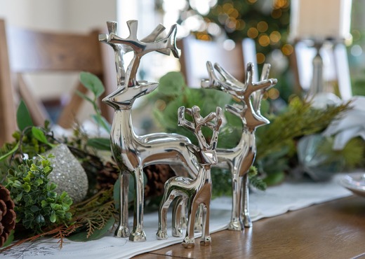 Small Silver Standing Reindeer - Christmas Figurine photo 2