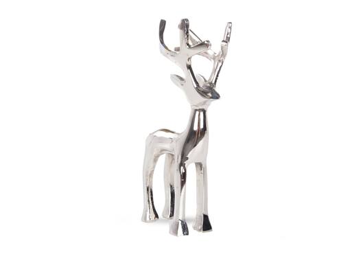 Medium Silver Standing Reindeer - Christmas Figurine photo 1