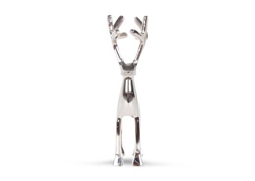 Medium Silver Standing Reindeer - Christmas Figurine photo 3