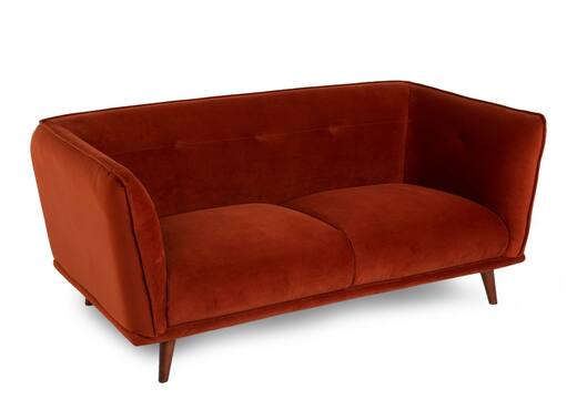 2 Seater Rust Velvet Sofa - Girona photo 1
