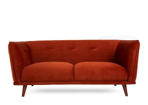 2 Seater Rust Velvet Sofa - Girona photo 3
