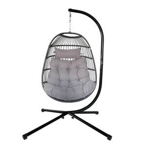 Egg Chair with Cushion and Rain Cover - Anthracite Grey photo 1