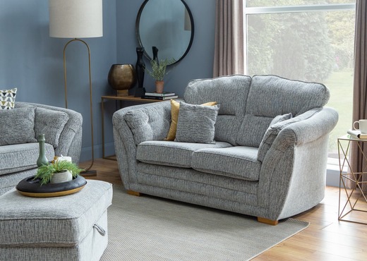 Interiors | 2 Seater Grey Fabric Highback Sofa - Isaac