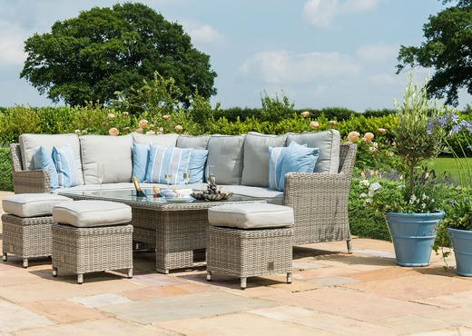 Corner Garden Dining Set with Ice Bucket - Oxford photo 4