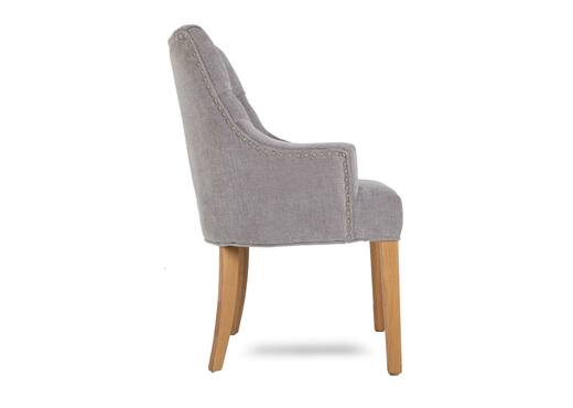 Interiors | Light Grey Fabric Carver Chair - Felix