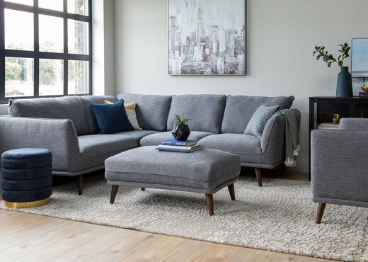 Interiors | Dark Grey Fabric RHF Corner Group - Graham