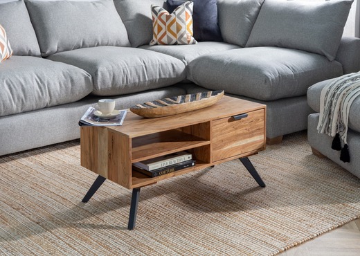 Interiors | 1 Drawer Acacia Wood Coffee Table - Malta