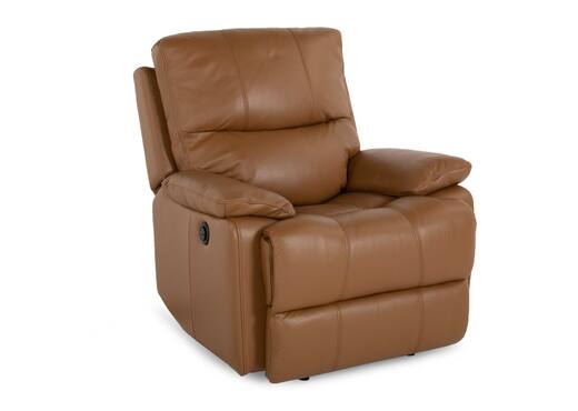 brown leather power recliner