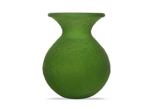Large Matt Green Glass Vase - Ozark