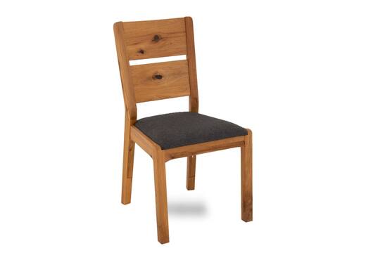 Interiors | Wild Oak Dining Chair with Grey Fabric Seat - Como