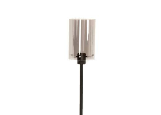 Interiors | Smoked Glass Black Floor Lamp - Leanne