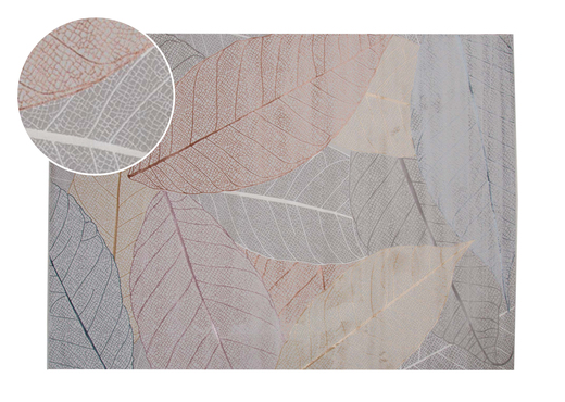 Interiors | Leaf Print 200cm x 290cm Large Rug - Crete