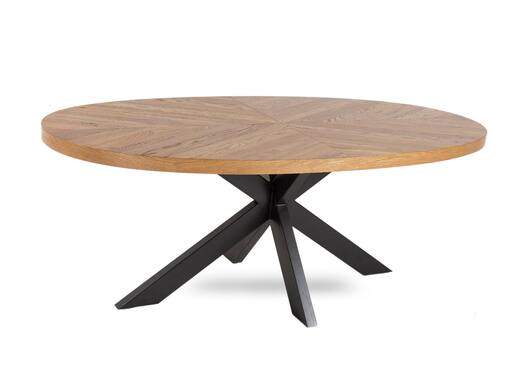 240cm Oval Rustic Oak Dining Table - Ellipse