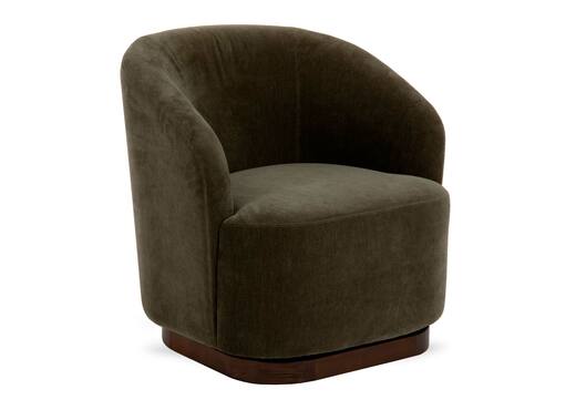 Interiors | Green Velvet Swivel Armchair - Derby